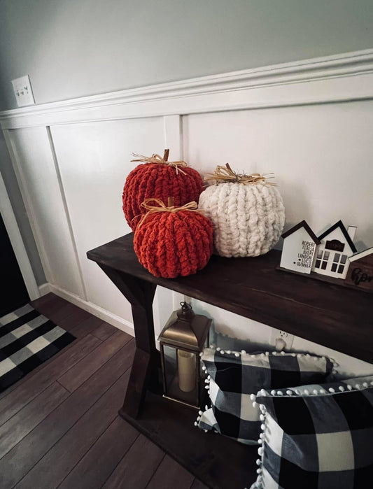 Hand-Knit Pumpkins