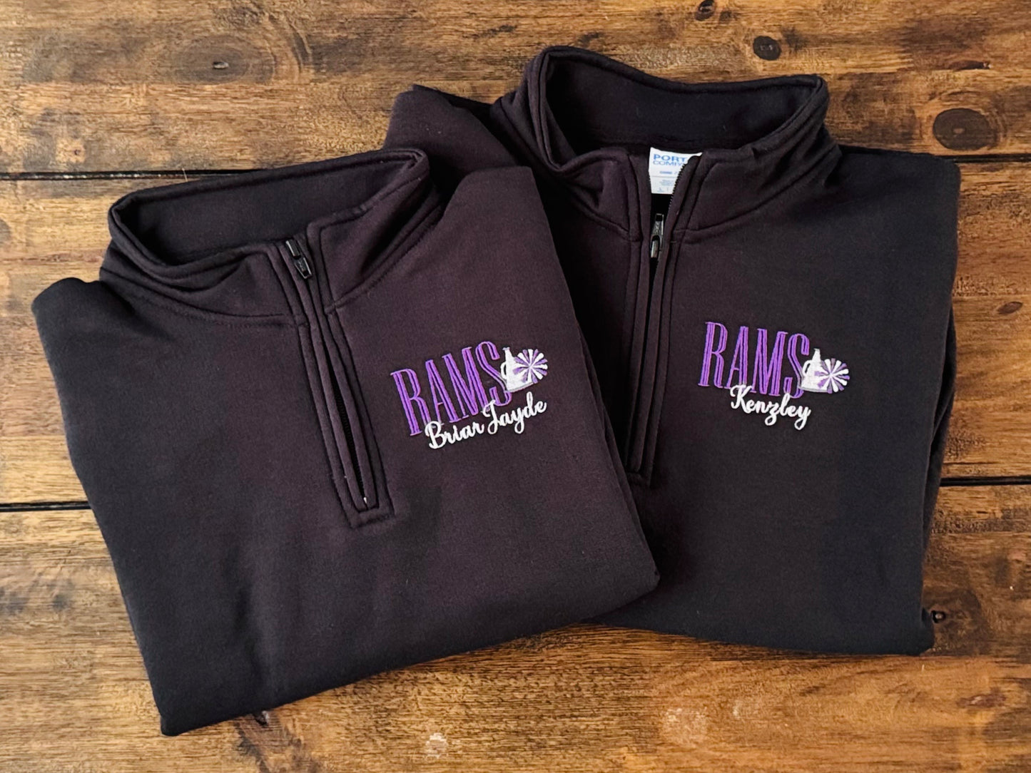 Custom RAMS Cheer Quarter Zip Pullover