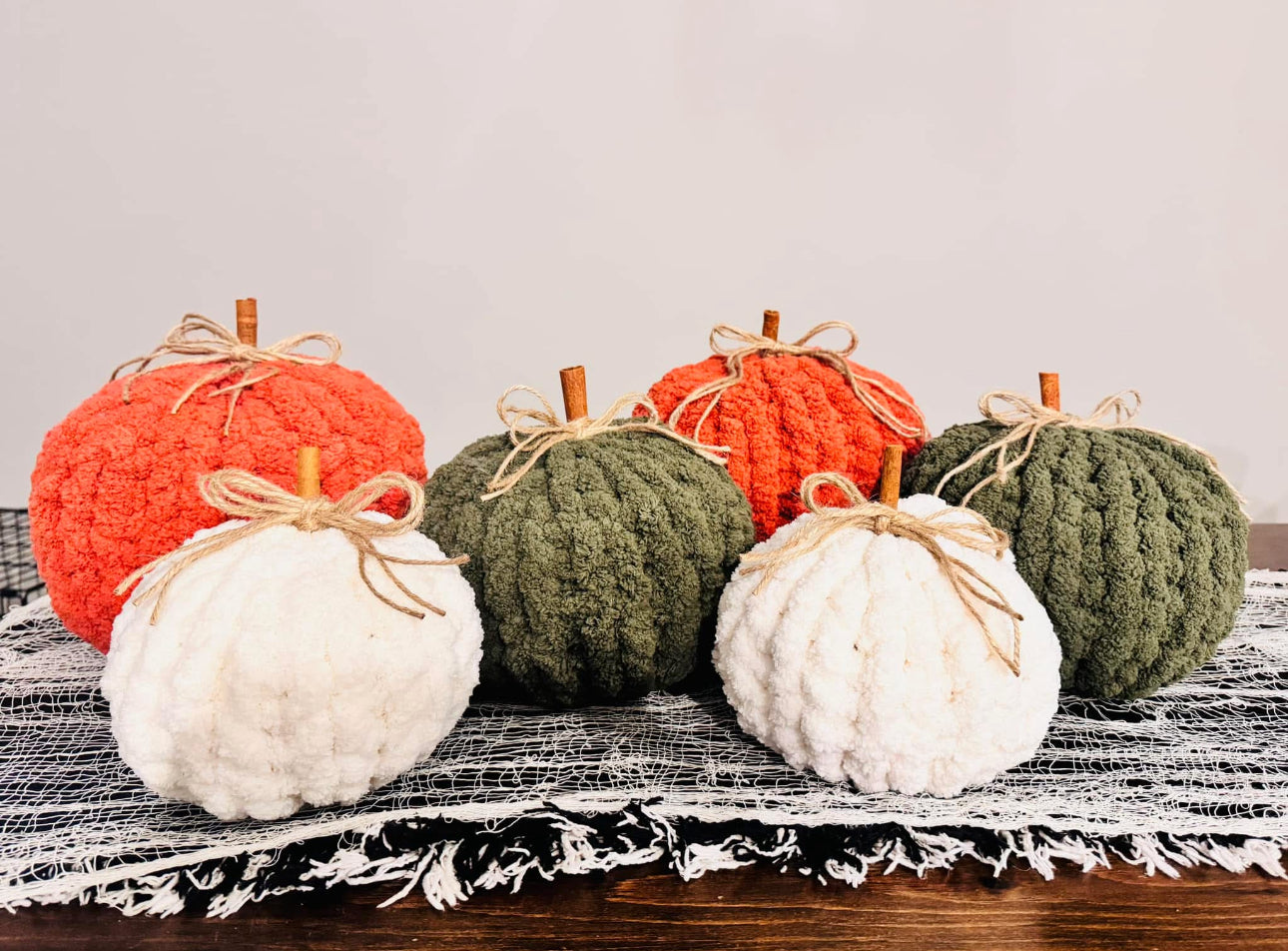 Hand-Knit Pumpkins