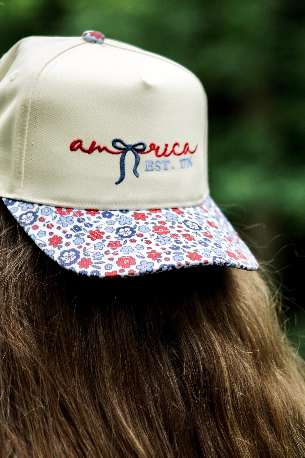 America EST. 1776 Floral Brim Hat