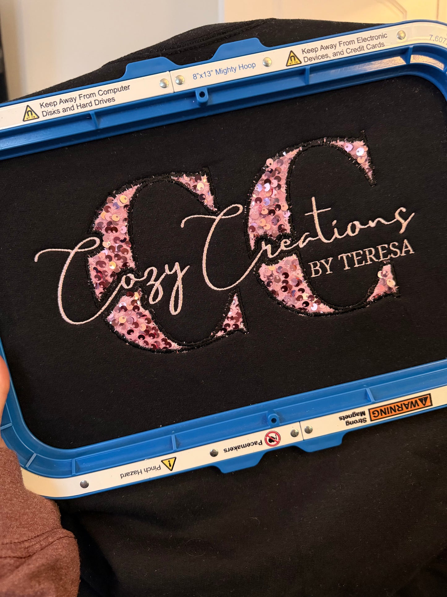 Cozy Creations by Teresa Sequin Logo Crewneck