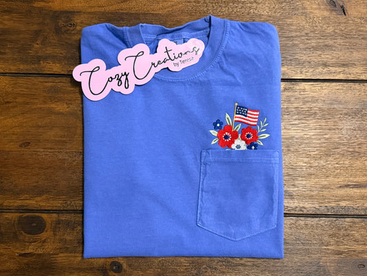 Floral Americana Pocket Tee