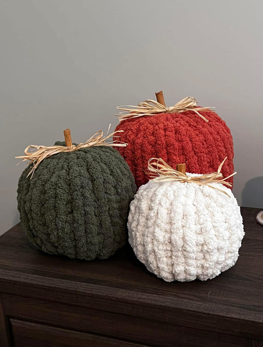 Hand-Knit Pumpkins