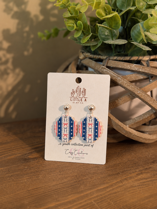 Stripes & Bows Dangle Earrings