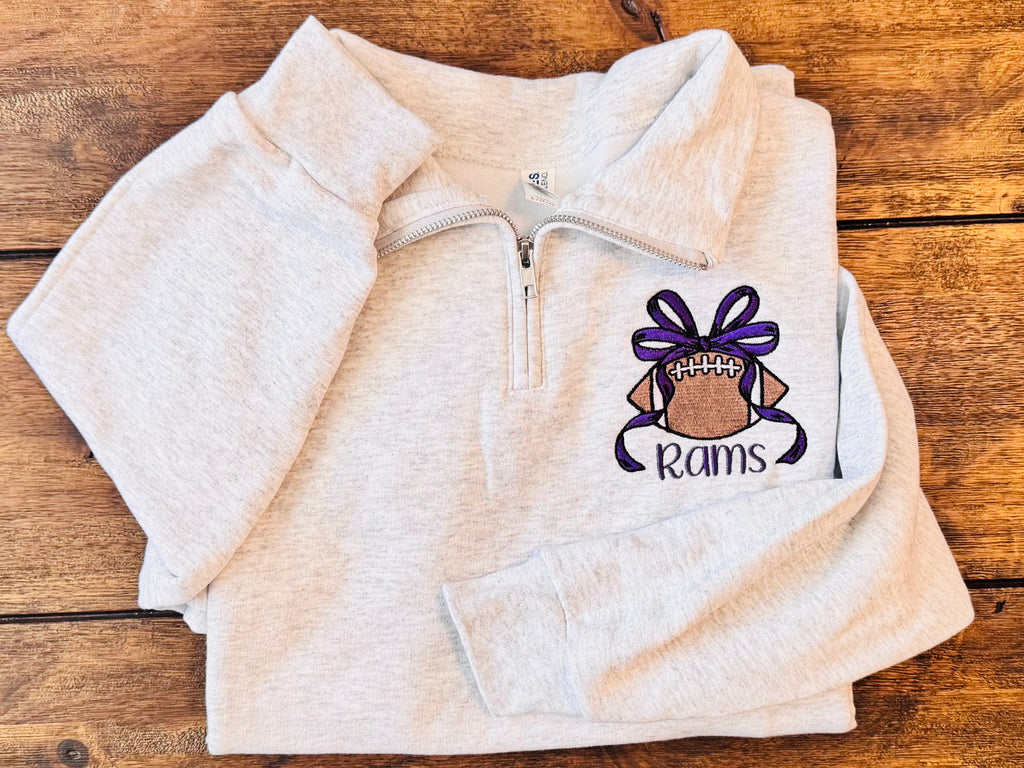 Football Bow Quarter-Zip