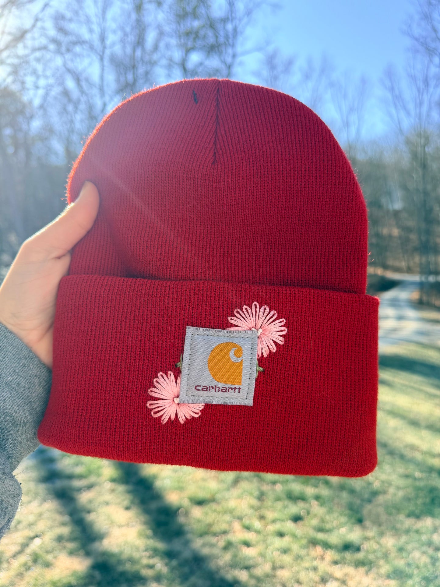 Valentine Themed Hand Embroidered Beanie